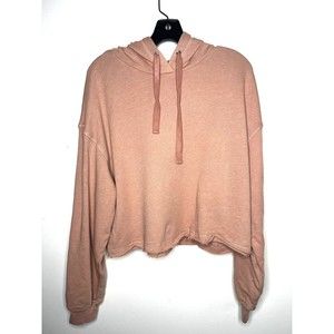 Filrtitude Pink Crop Sweatshirt Cropped Sweatshirt Hooded Pullover Size Large